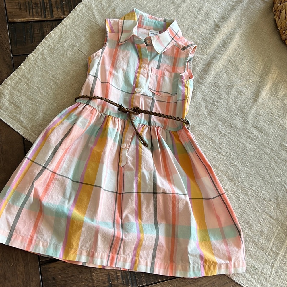 Carters plaid spring dress 3T worn once EUC